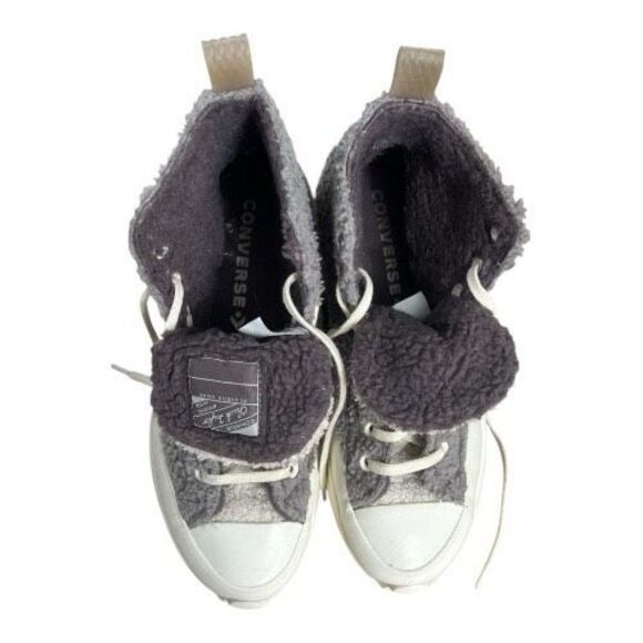 Converse Run Star Hike High Grey Sherpa Vapor Mauve Shoes 172202C Size M/8 W/9.5 - Picture 7 of 11